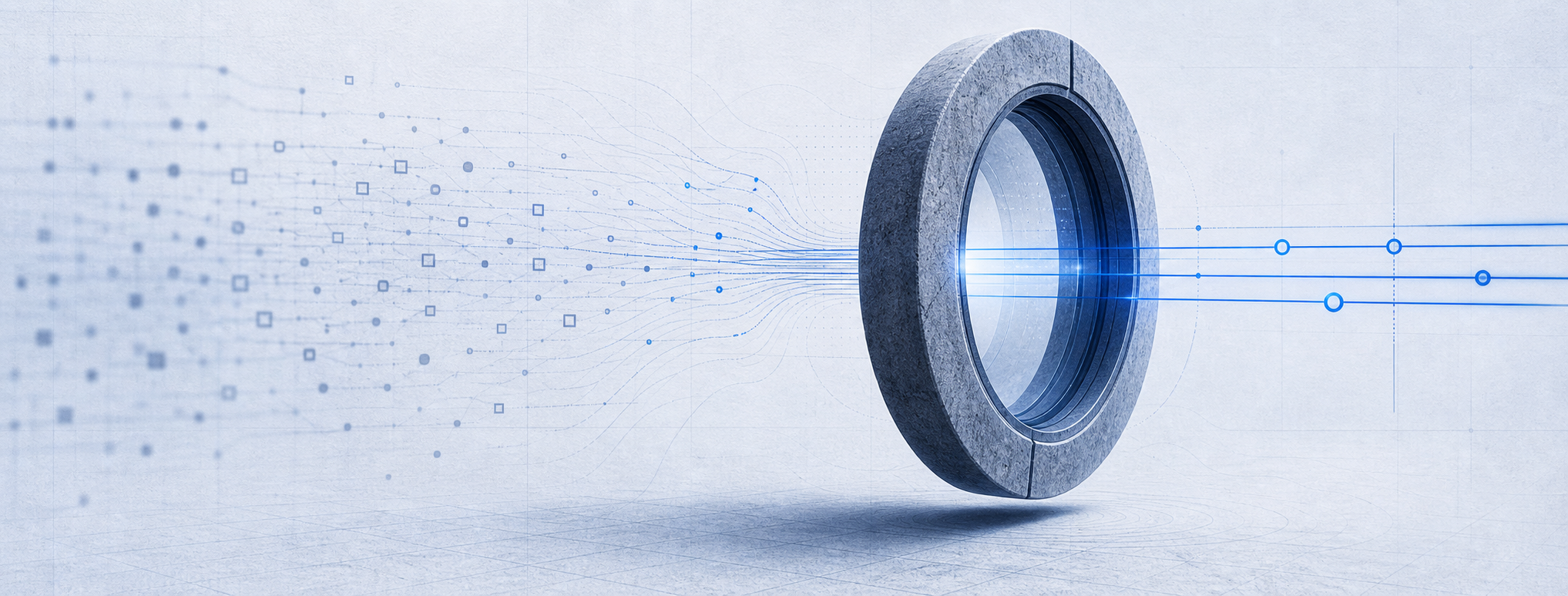Blue Graphite aperture where scattered signals become organized review paths